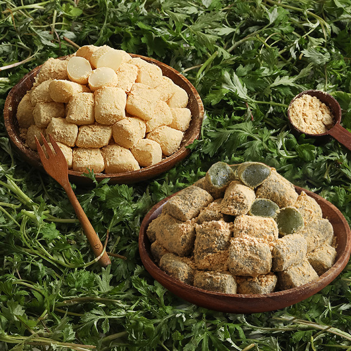 제주고산쑥을 한가득 넣은 제주쑥인절미1kg/고소한 콩가루 듬뿍 콩인절미1kg - 상품 이미지