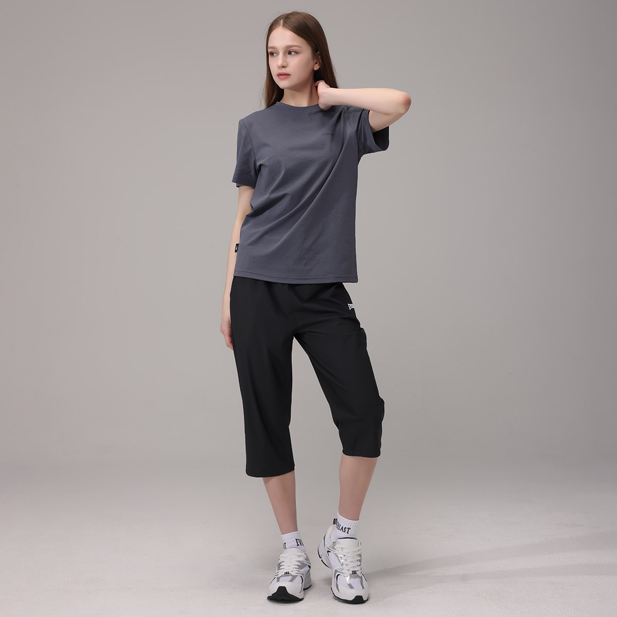 1+1 에버라스트 여성 7부 여름 바지 스트라이프 팬츠 - 상세 이미지 3