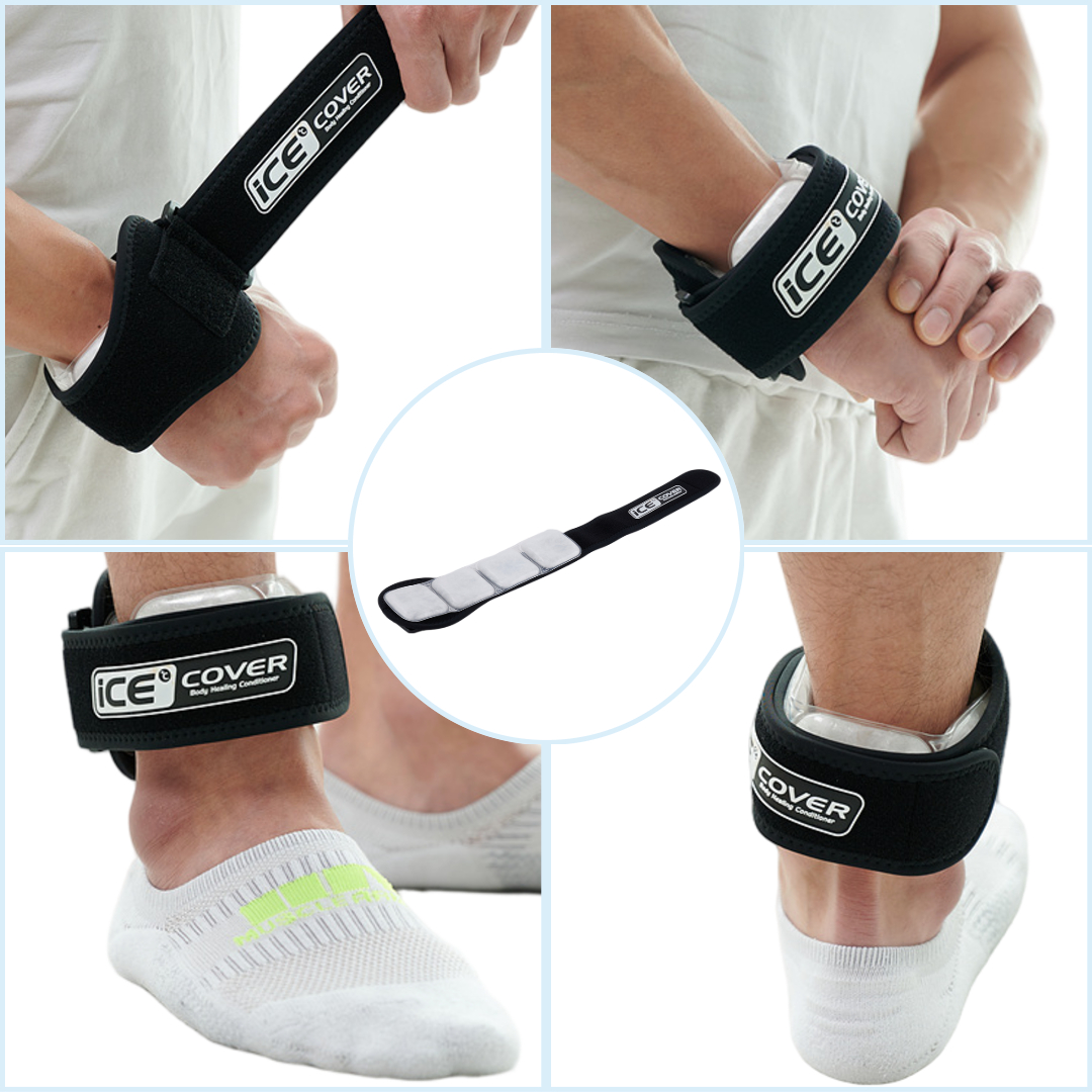 아이스커버 손목아이싱 발목냉찜질팩 아킬레스 러닝 마라톤 아이싱밴드 팔 다리 얼음찜질 냉팩