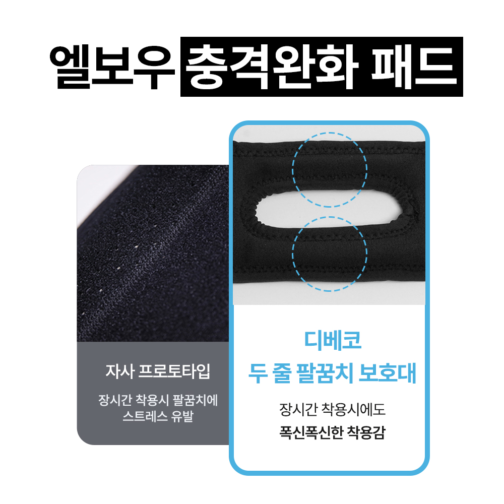 [보호패드] 두 줄 팔꿈치보호대 테니스 골프 배드민턴 엘보 엘보우 전완근 아대 이미지 6