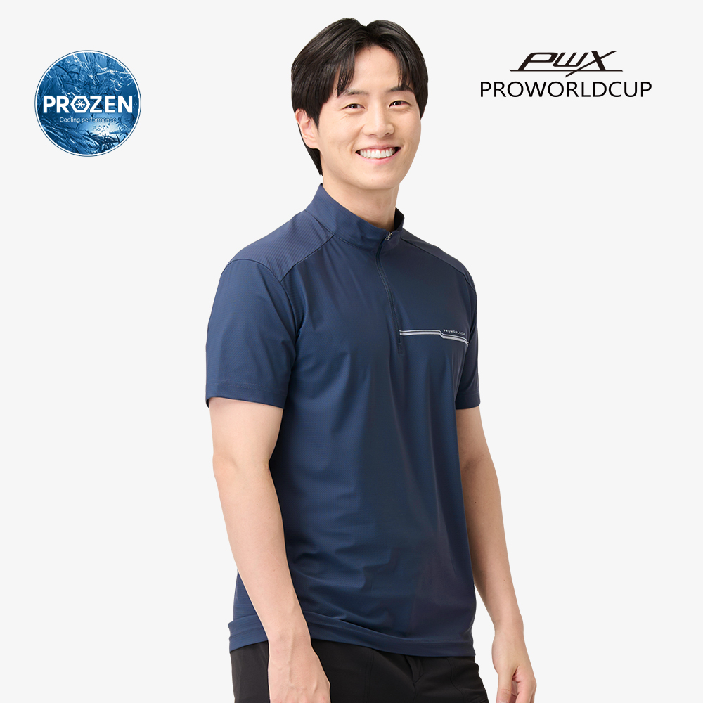 남성 냉감 반팔 집업티 Q225-3121-22 - 상세 이미지 2