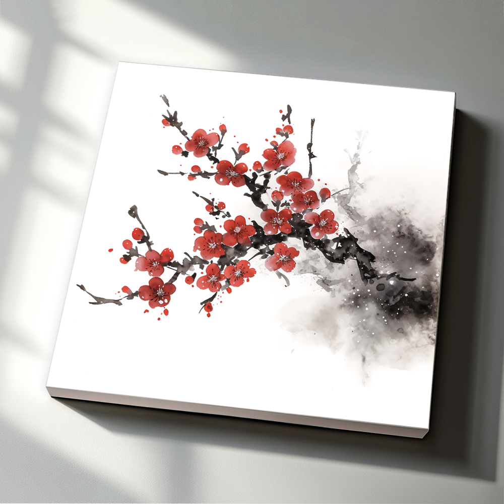 돈들어오는 그림 자연풍경 Best 매화 황금나무 돈나무 대나무 폭포 달항아리 캔버스 액자 60x60 정사각형 - 상세 이미지 4