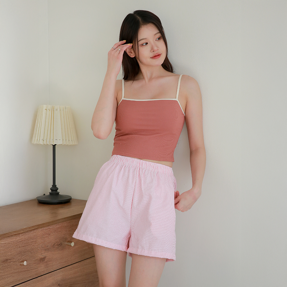 DDO 썸머 데일리 스트라이프 쇼츠 여성홈웨어 소라 파자마바지 - 상세 이미지 5