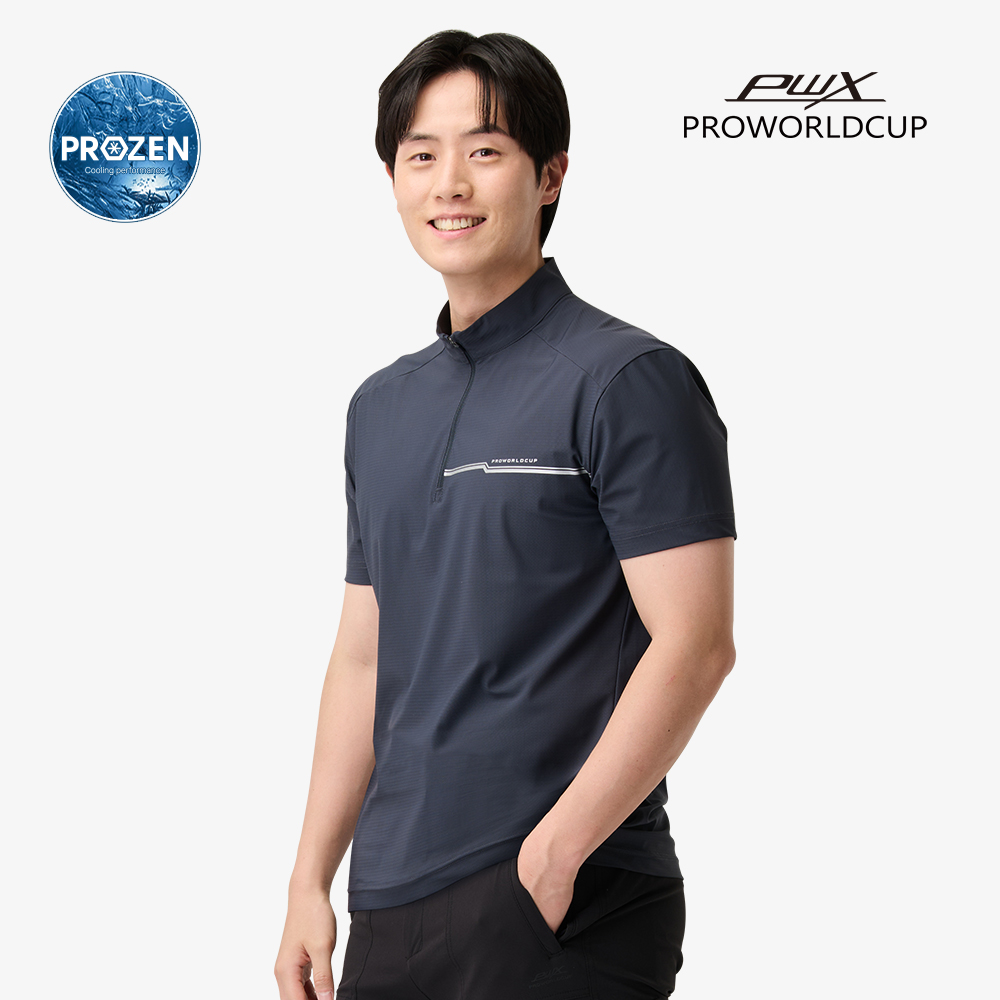 남성 냉감 반팔 집업티 Q225-3121-22 - 상세 이미지 3