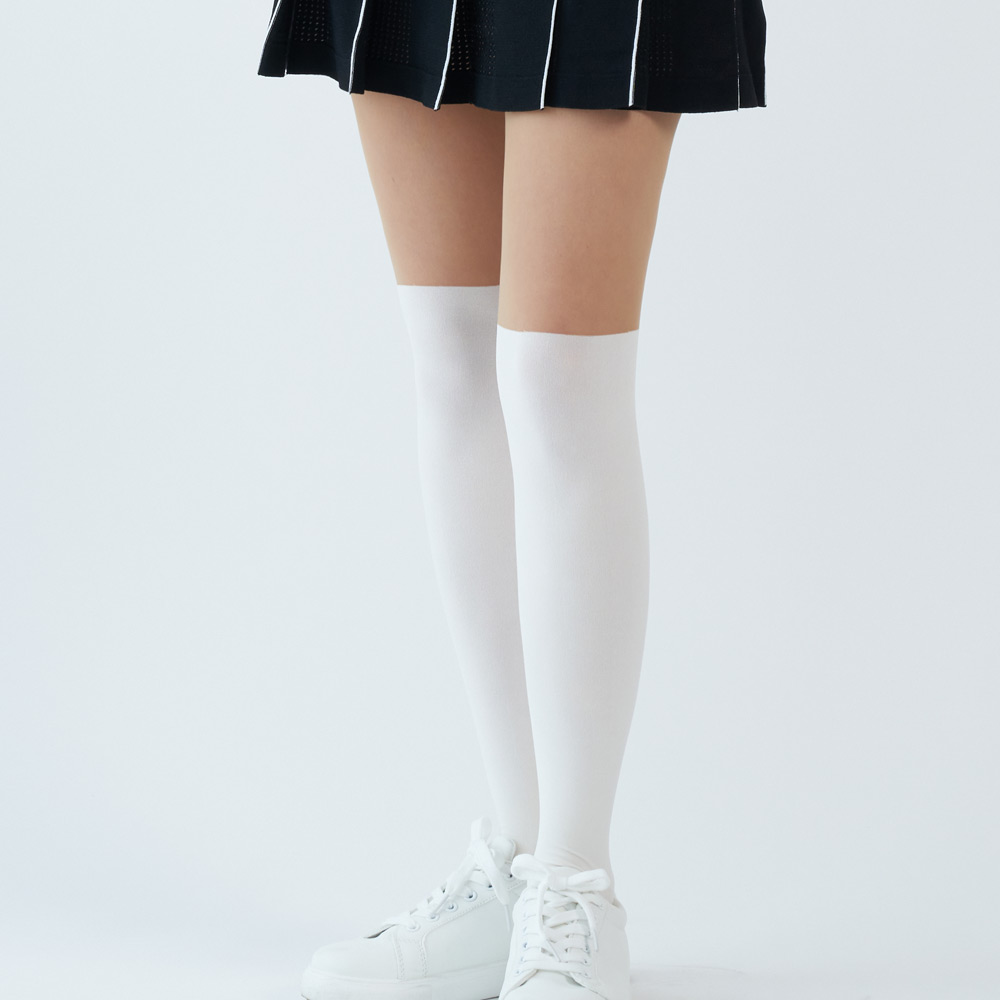 테크스킨 여성 힙 업 니하이 UV 자외선차단 몸매보정 골프 스타킹 투톤 이미지 4