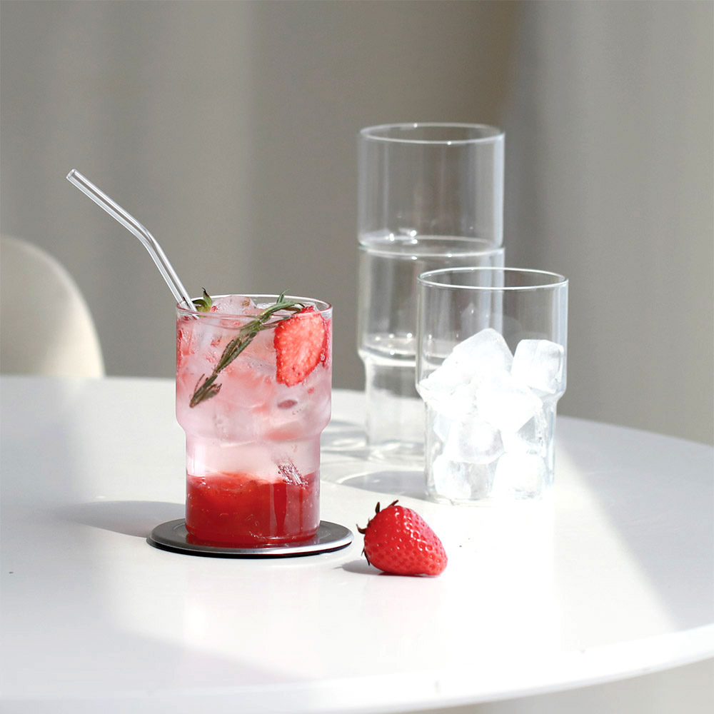 스태커블 홈카페 물컵 아이스커피잔 내열유리컵 400ml