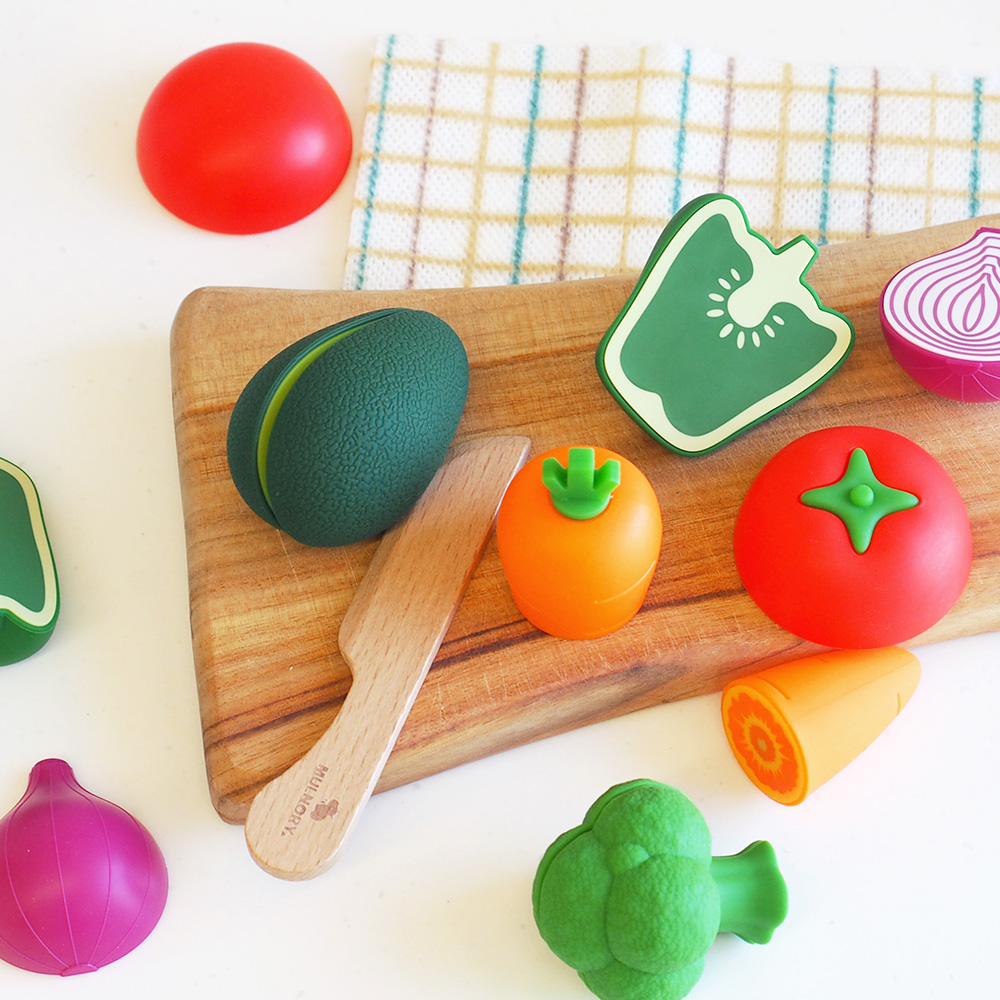 MULNORY 실리콘 유아 교구 목욕놀이 주방놀이 장난감 채소