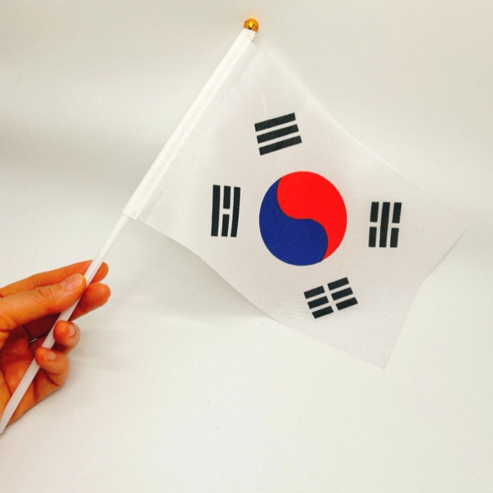 [2개묶음] 태극기 깃발 행사 학교경축일 미니사이즈 삼일절 응원 : PCSC