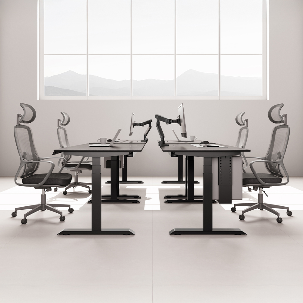 루나랩 모션 데스크 높이조절 스탠딩 높낮이조절 전동 책상 듀얼모터 LITE 1200 블랙 커브