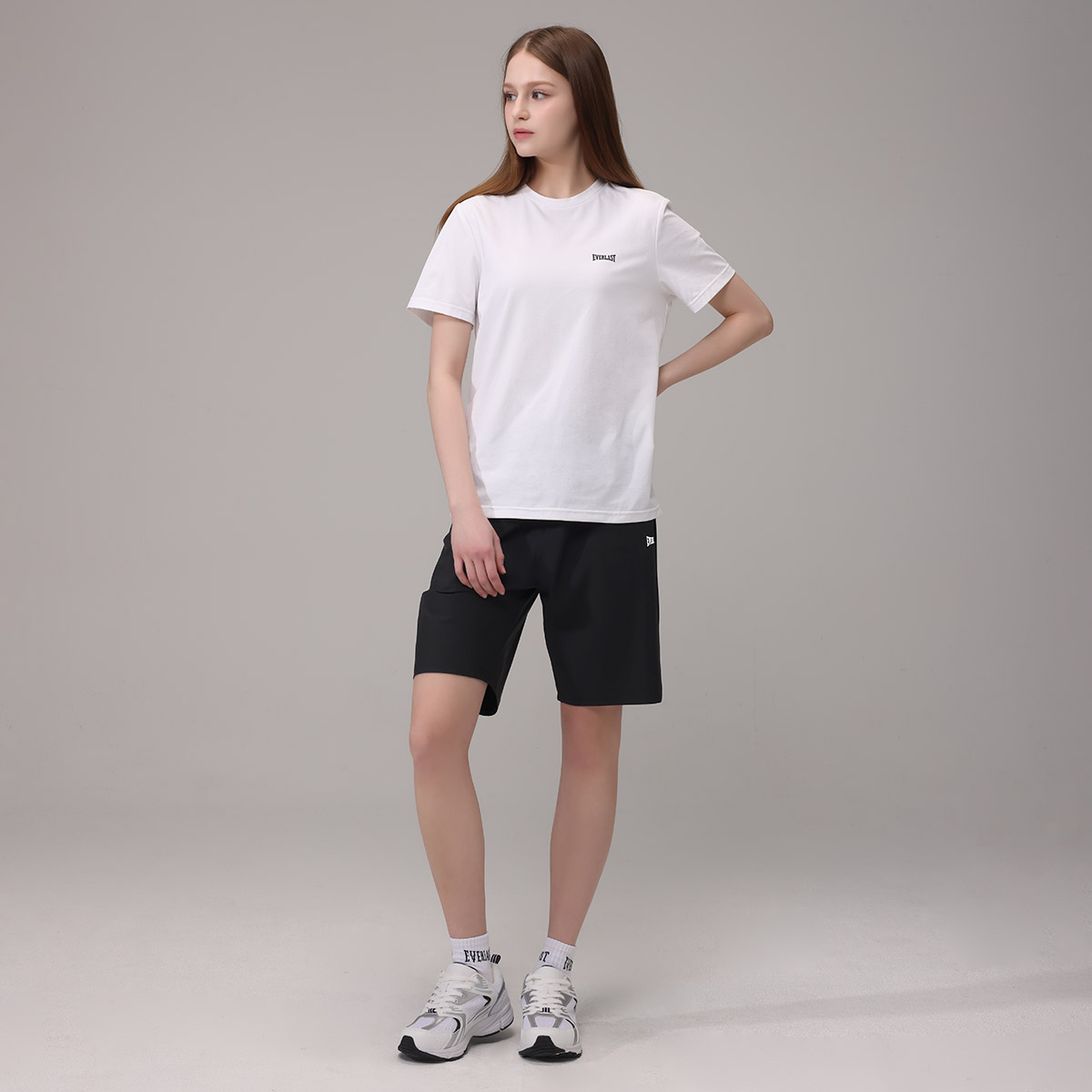 1+1 에버라스트 여성 여름 5부 반바지 스트라이프 팬츠 - 상세 이미지 2