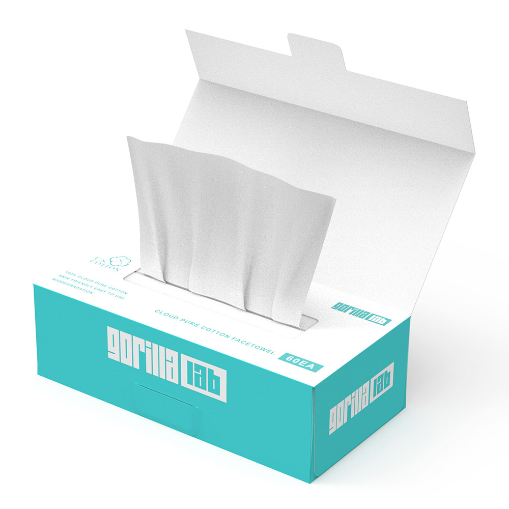 고릴라랩 도톰한 일회용 페이스 타올 프리미엄 순면 100% 미용 수건 3g, 화이트, 60장