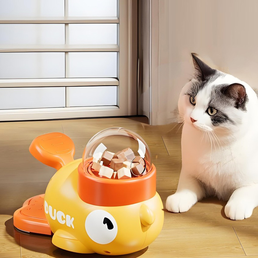 쭈쭈야 오리팡팡 회전 간식발사 강아지 고양이 노즈워크 간식볼 애견 사료 장난감 분리불안해소