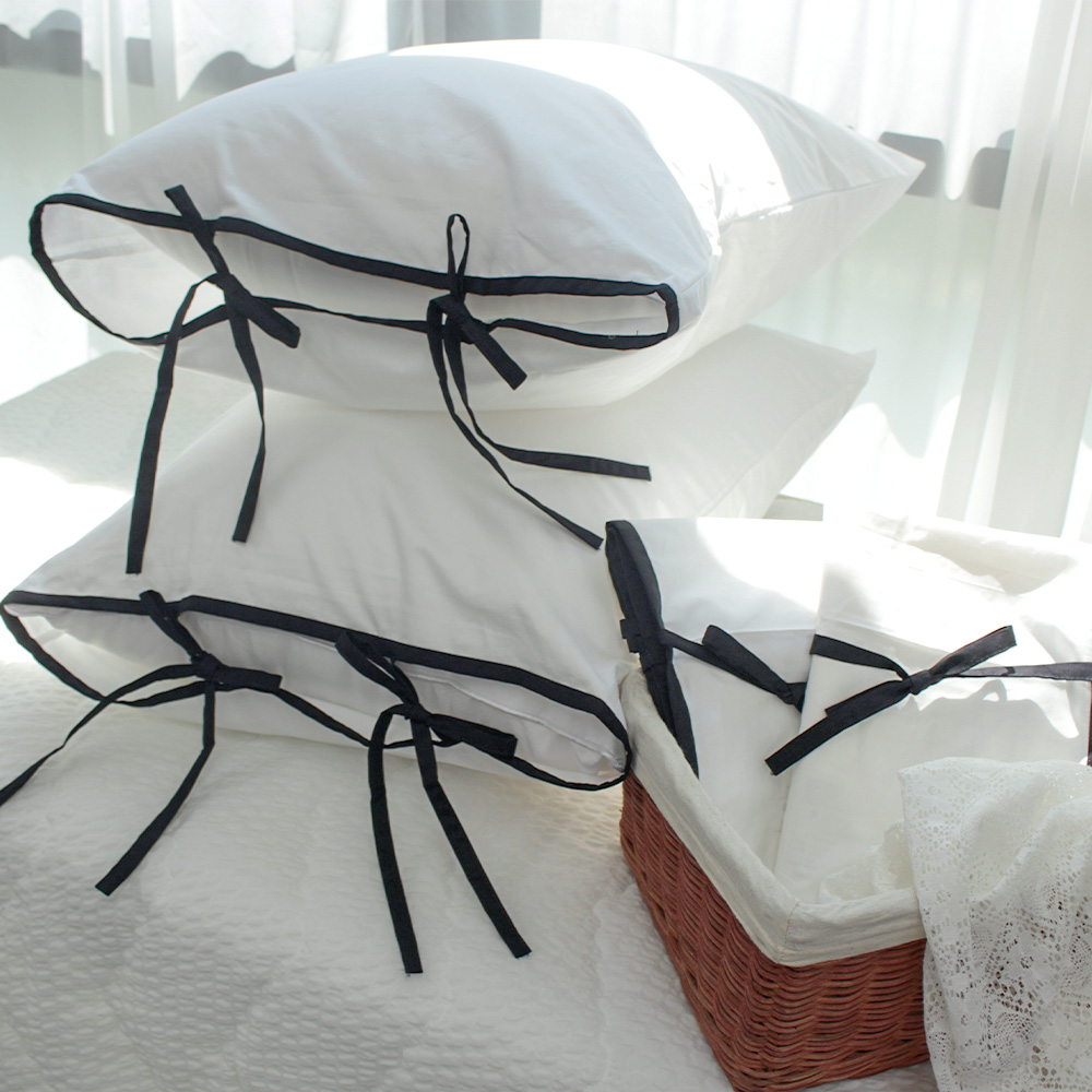 60수 순면 리본 베개커버 50x70