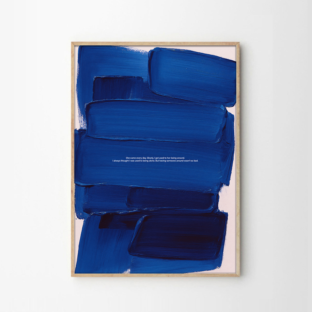 블루 추상화 포스터 컬러인테리어 거실액자 페인팅아트 Blue Painting - 상품 이미지
