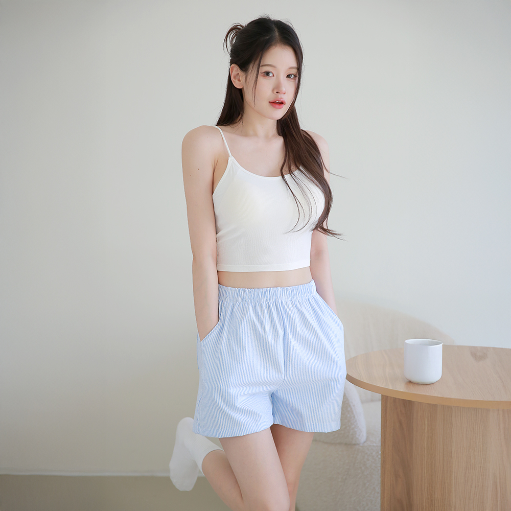 DDO 썸머 데일리 스트라이프 쇼츠 여성홈웨어 소라 파자마바지 - 상세 이미지 2