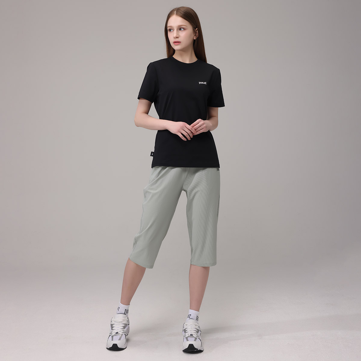 1+1 에버라스트 여성 7부 여름 바지 스트라이프 팬츠 - 상세 이미지 4