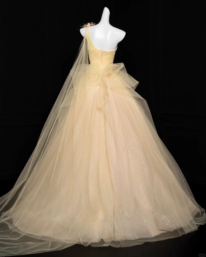 옐로우 플라워 웨딩드레스 셀프웨딩 파티룩 리마인드 연주회드레스 - 상세 이미지 4