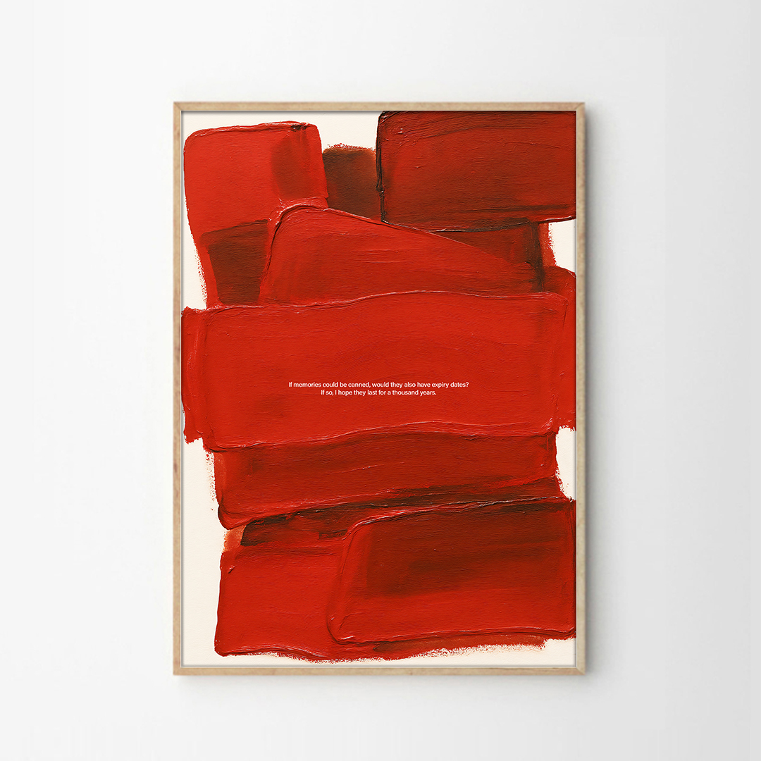 레드소품 레드 포스터 미니멀인테리어 추상화 카페액자 Red Painting - 상품 이미지
