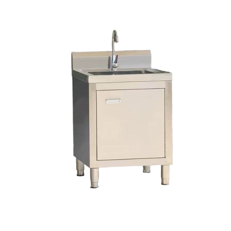 싱글볼 간이 싱크대 소형 업소용 작업대 일체형 스텐 50x50x80cm