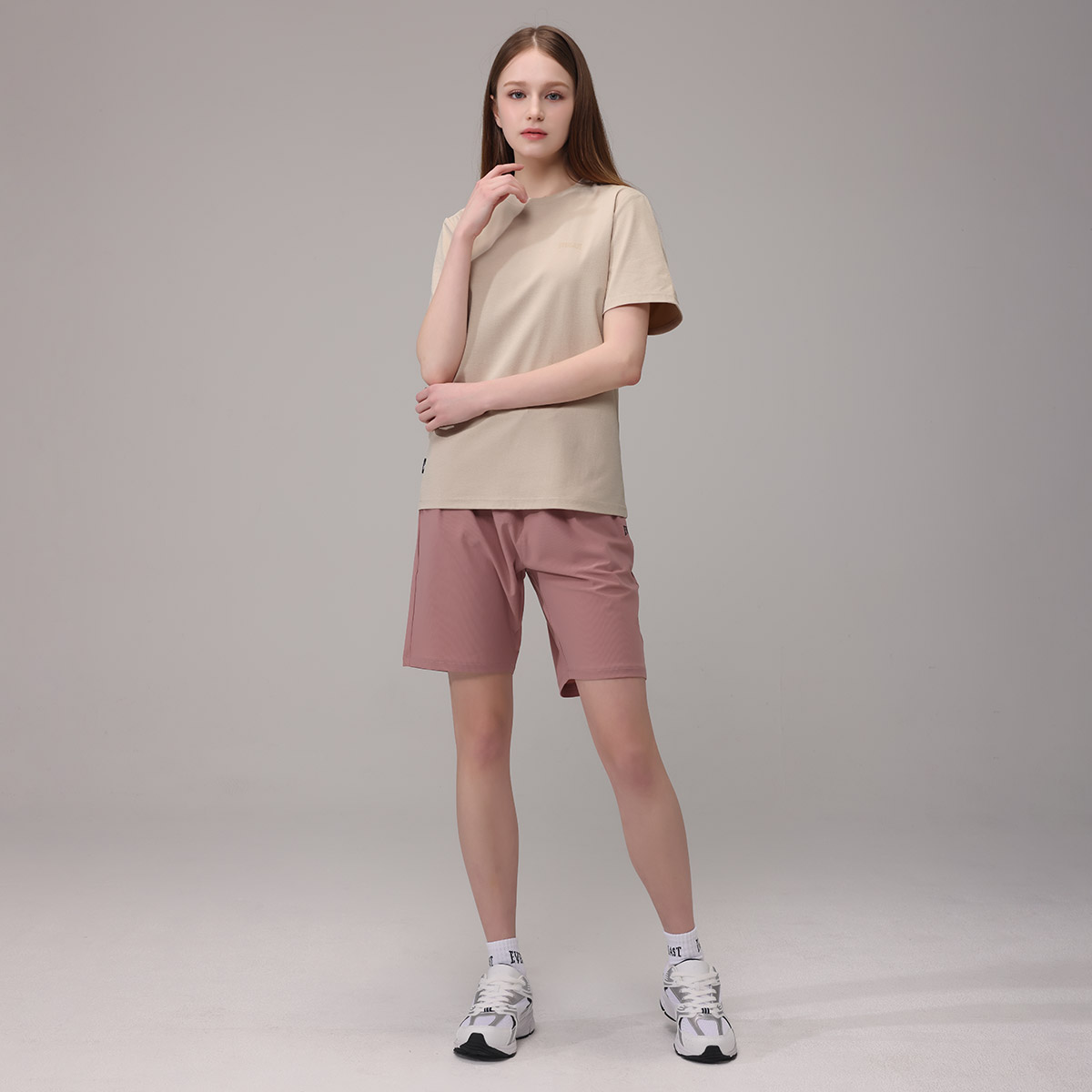 1+1 에버라스트 여성 여름 5부 반바지 스트라이프 팬츠 - 상세 이미지 4