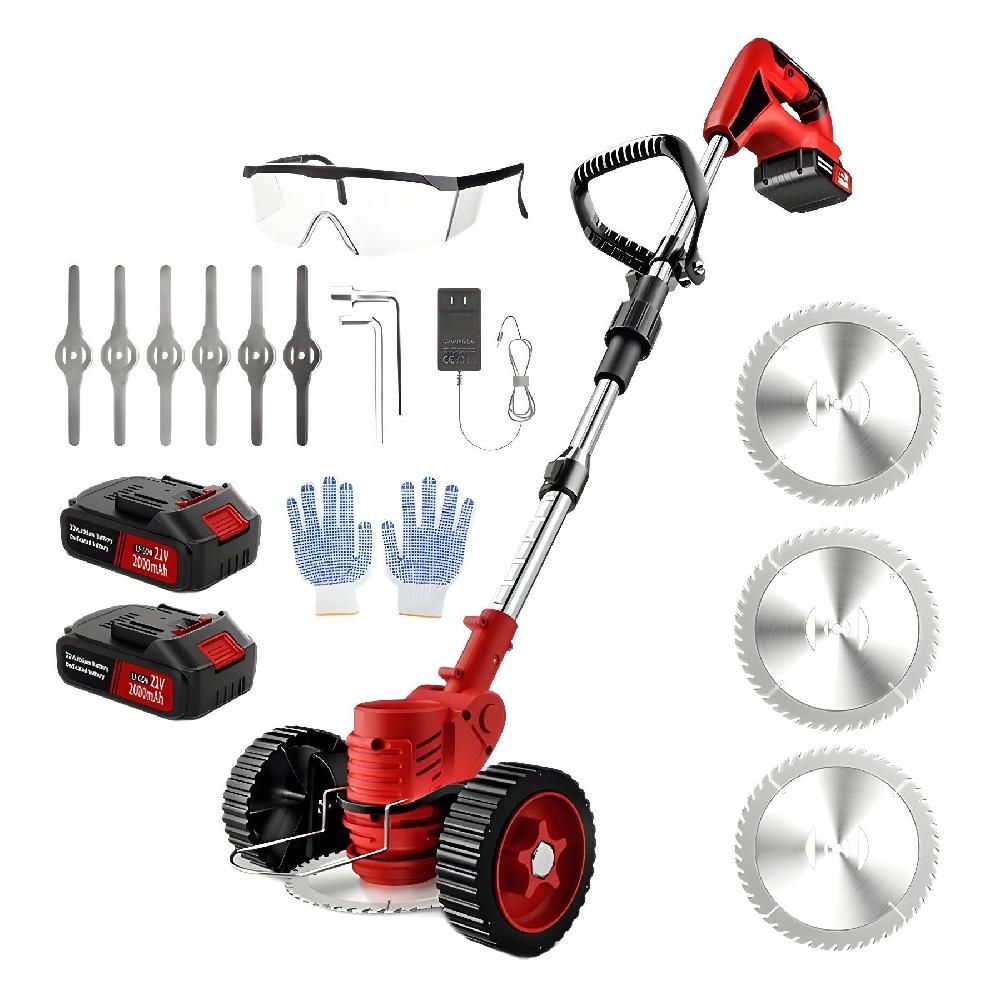 제초기 전동 충전식 예초기 잡초 제거 기계 21V 접이식 보조바퀴 모델 배터리 1개