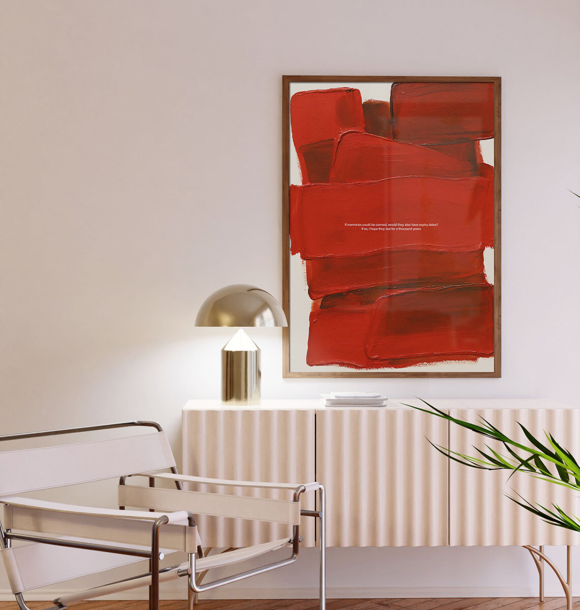 레드소품 레드 포스터 미니멀인테리어 추상화 카페액자 Red Painting - 상세 이미지 3