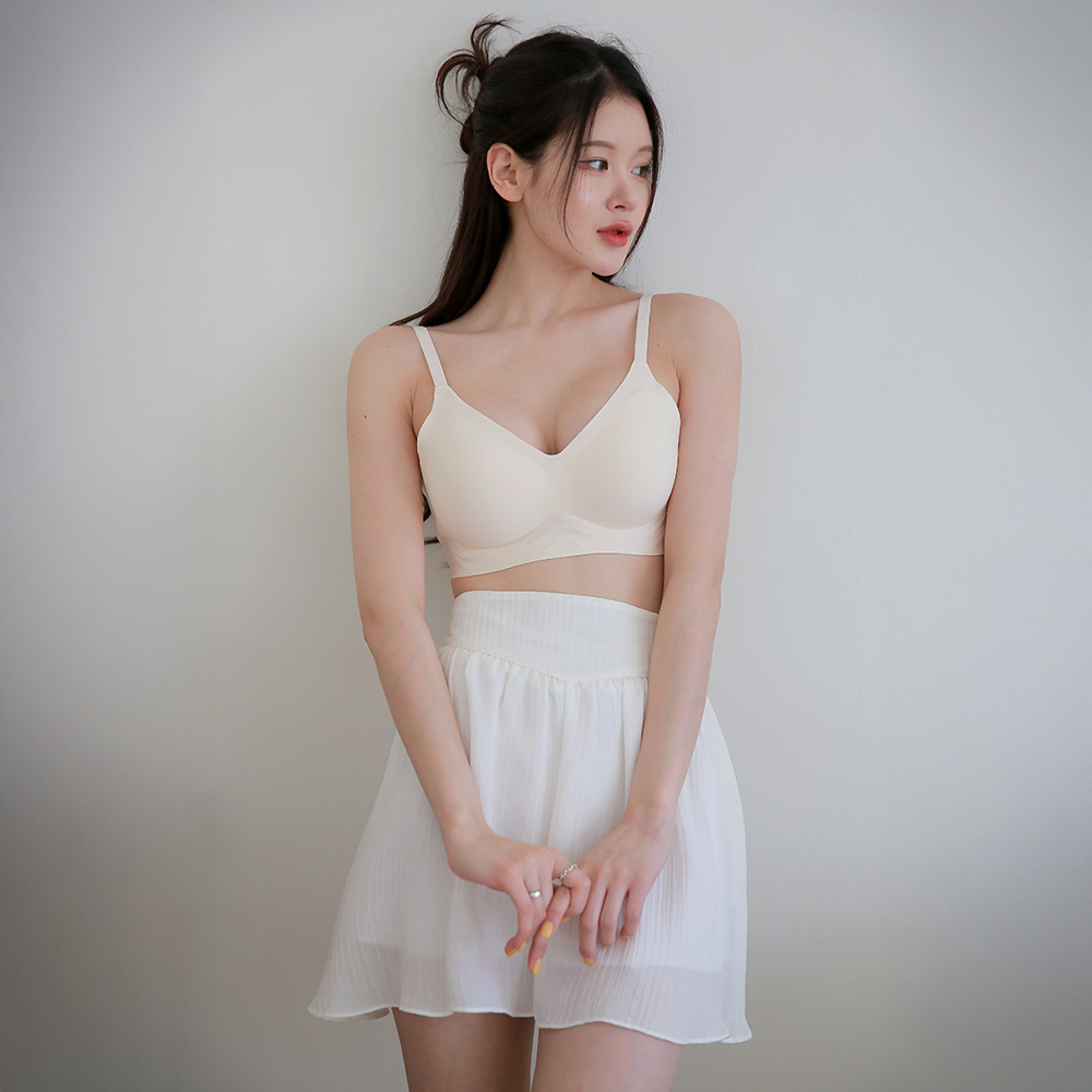 DDO 내추럴 볼륨핏 노와이어 심리스브라 패드일체형 머랭브라 아이보리, 75A, 1장 - 상세 이미지 3