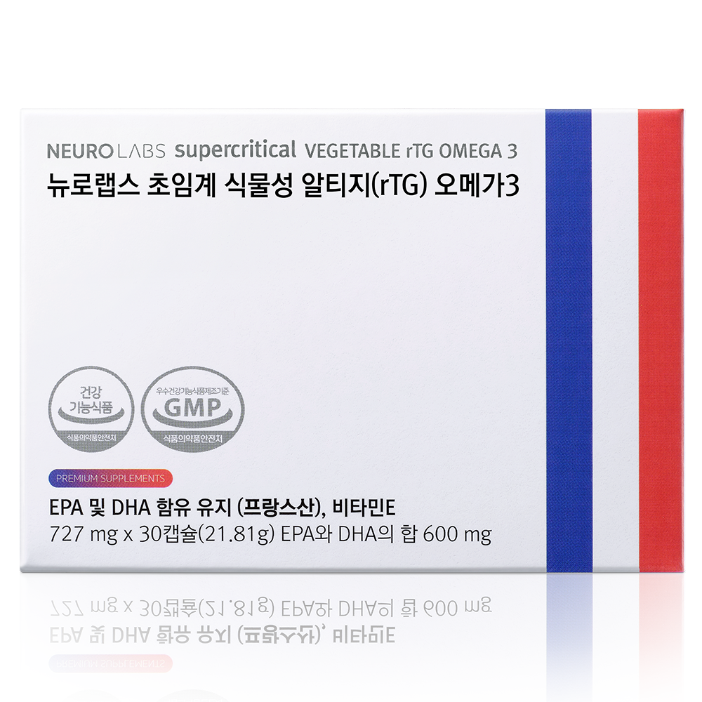 뉴로랩스 초임계 식물성 알티지 오메가 3 DHA  순도85% 임산부 비건 30캡슐, 1개 - 상품 이미지