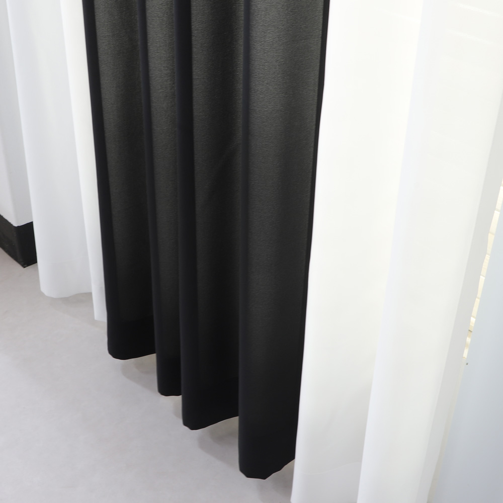 [맞춤] 화이트&블랙 AMZ 쉬폰커튼(국내산 이음새 없는 광폭) 아일렛형 호텔식커튼