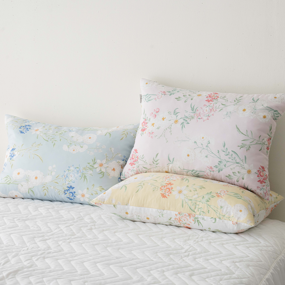 송화침장 모달100% 양면베개 플라워 로망 텐셀 50x70cm 베개커버