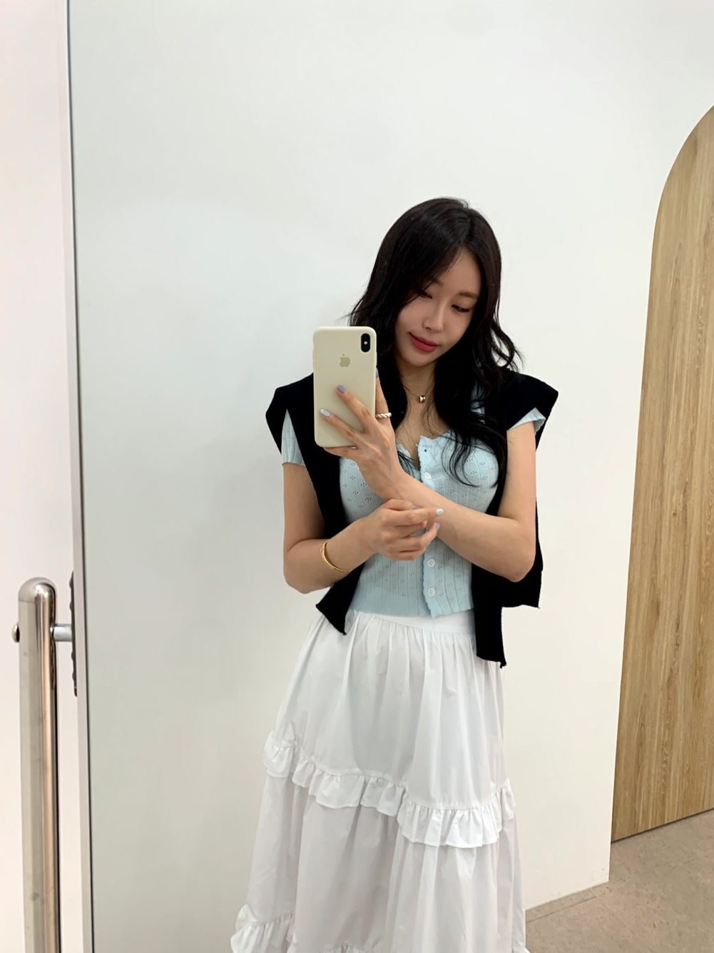 펀칭 유넥 반팔 가디건 (3color) 상세 이미지 5