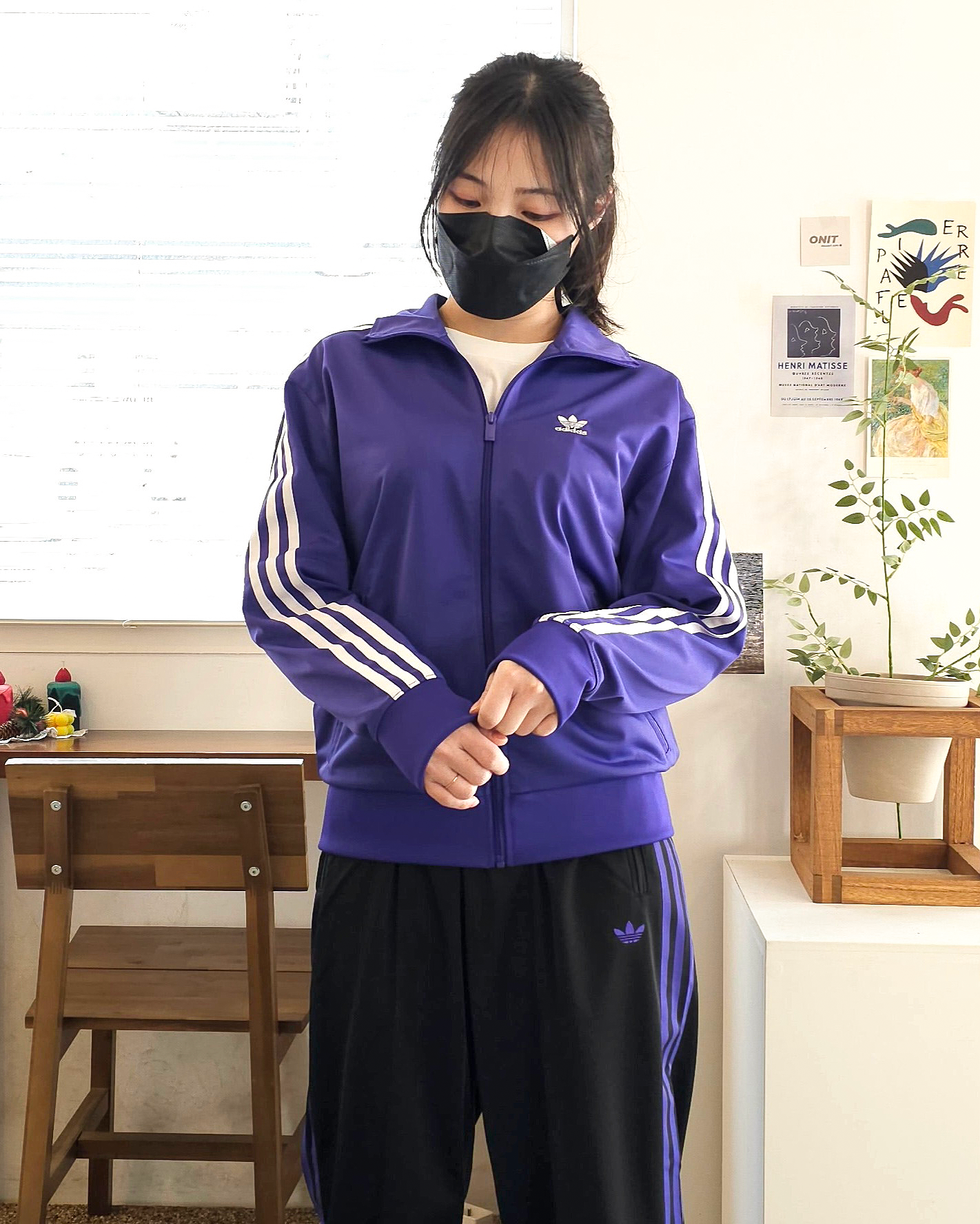 아디다스 여성 파이어버드 져지 트랙탑 트레이닝복 츄리닝 자켓 바이올렛, M 이미지 8