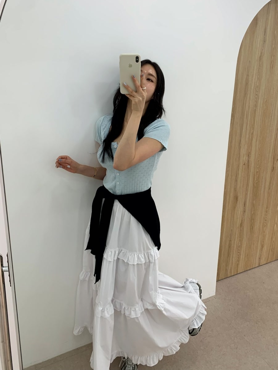 펀칭 유넥 반팔 가디건 (3color) 상세 이미지 9
