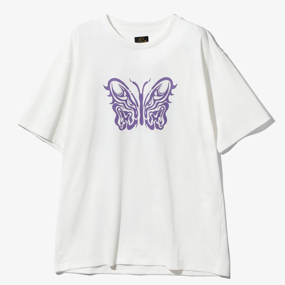 니들스 반팔티 Needles x Kae Tanaka S/S Crew Neck Tee - Poly Jersey / KT Papillon 프린트 티셔츠 QV433B - 상세 이미지 3