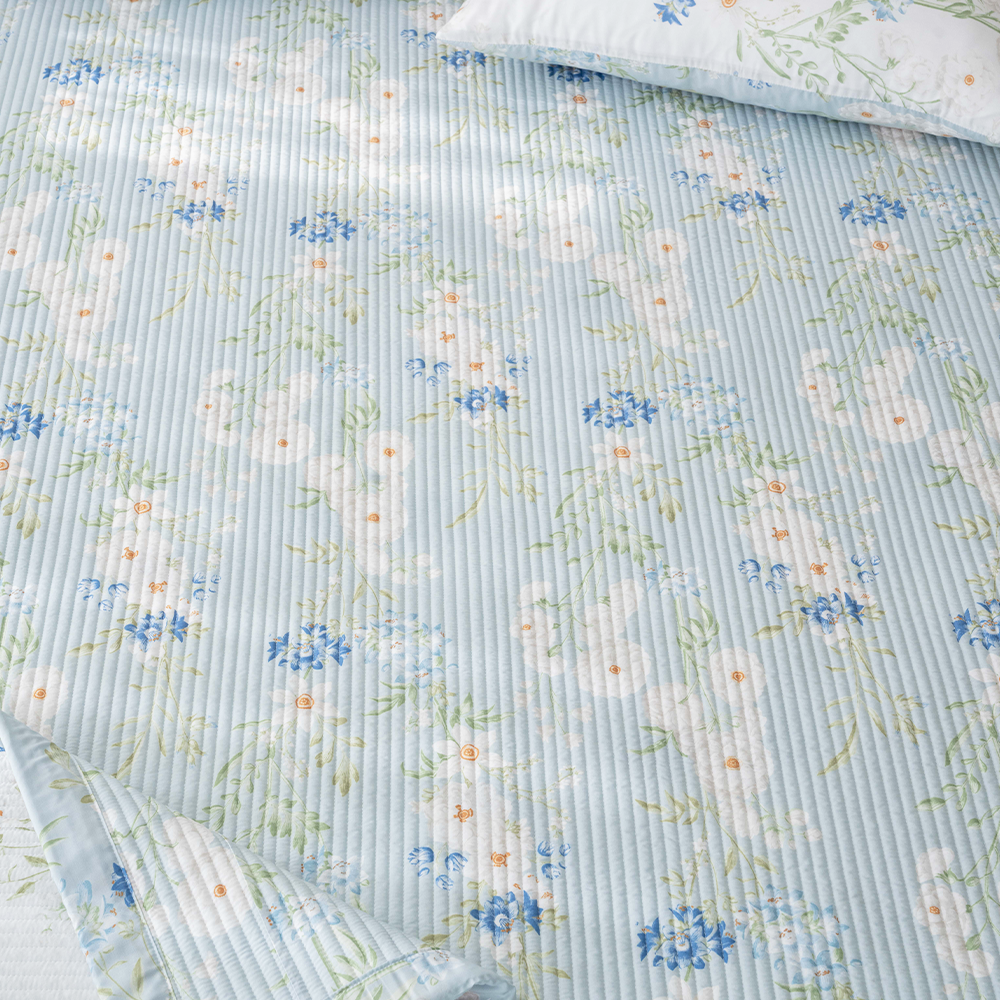 송화침장 모달100% 줄누비 양면패드 플라워 로망 텐셀 Q 사계절패드