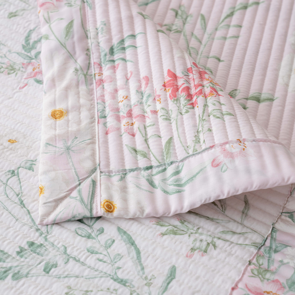 송화침장 모달100% 줄누비 양면패드 플라워 로망 텐셀 Q 사계절패드