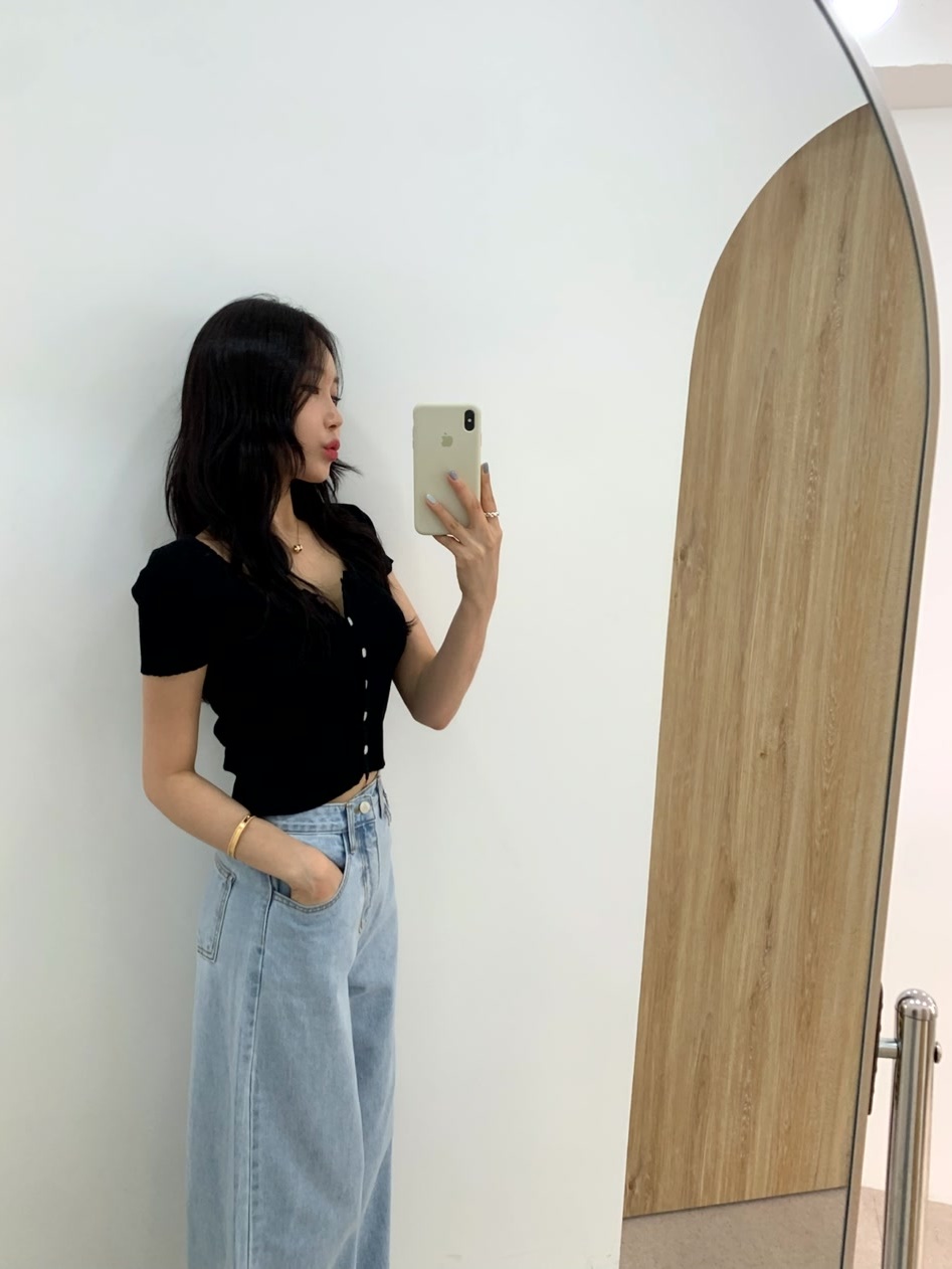 펀칭 유넥 반팔 가디건 (3color) 상세 이미지 18