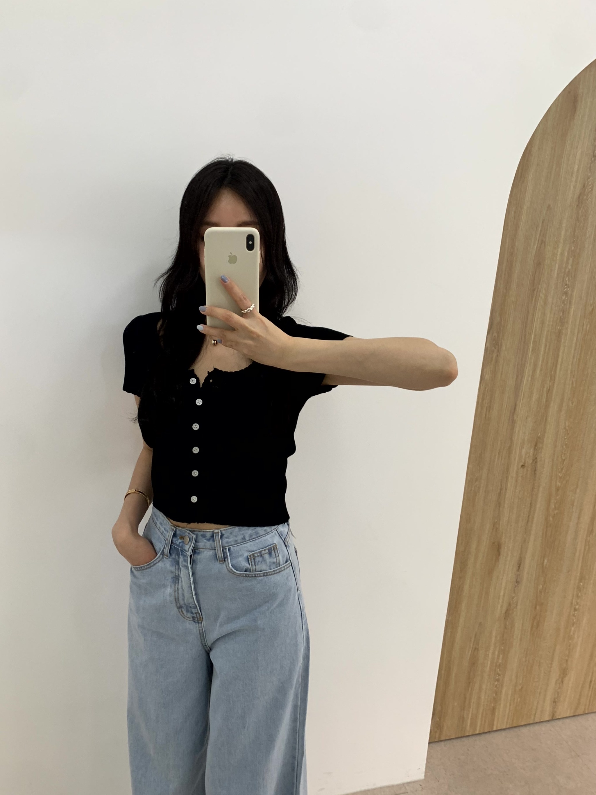펀칭 유넥 반팔 가디건 (3color) 상세 이미지 20