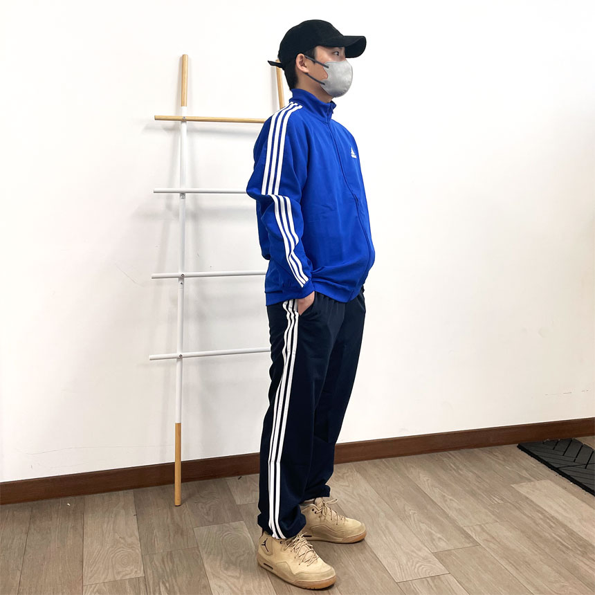 아디다스 삼선 져지 남자 우븐 트레이닝복 세트 트랙탑 블루블랙 H12202 이미지 6
