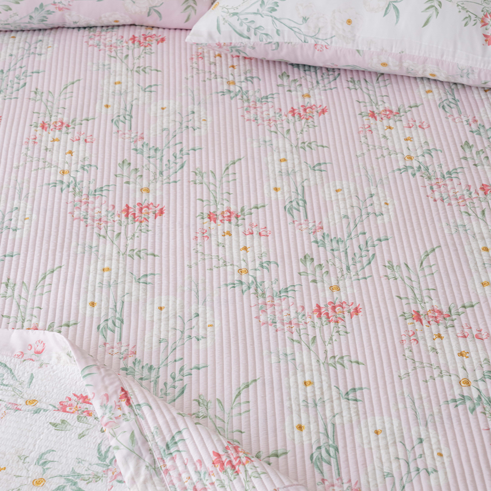 송화침장 모달100% 줄누비 양면패드 플라워 로망 텐셀 Q 사계절패드