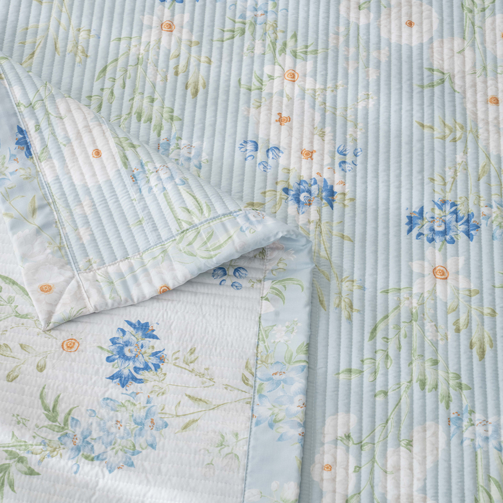 송화침장 모달100% 줄누비 양면패드 플라워 로망 텐셀 Q 사계절패드