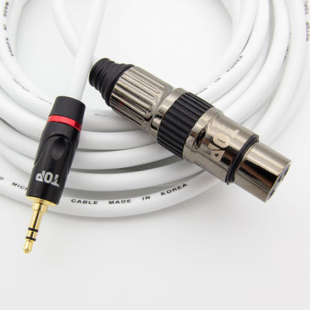 국산 3.5 스테레오 TO XLR 암 마이크 케이블 화이트 40M HT-TP746 HDTOP