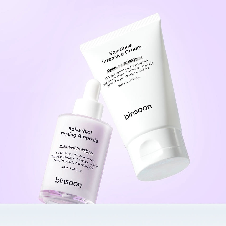 [2종세트] 빈순 바쿠치올 모공탄력 앰플 40ml+스쿠알란 히알루론산 수분 크림 80ml - 상세 이미지 2