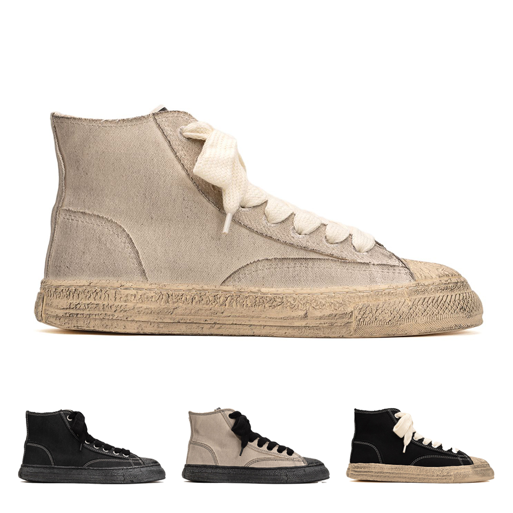 메종미하라야스히로 스니커즈 TRENT 스머지 하이탑 25SS S13FW707 - 메인 이미지