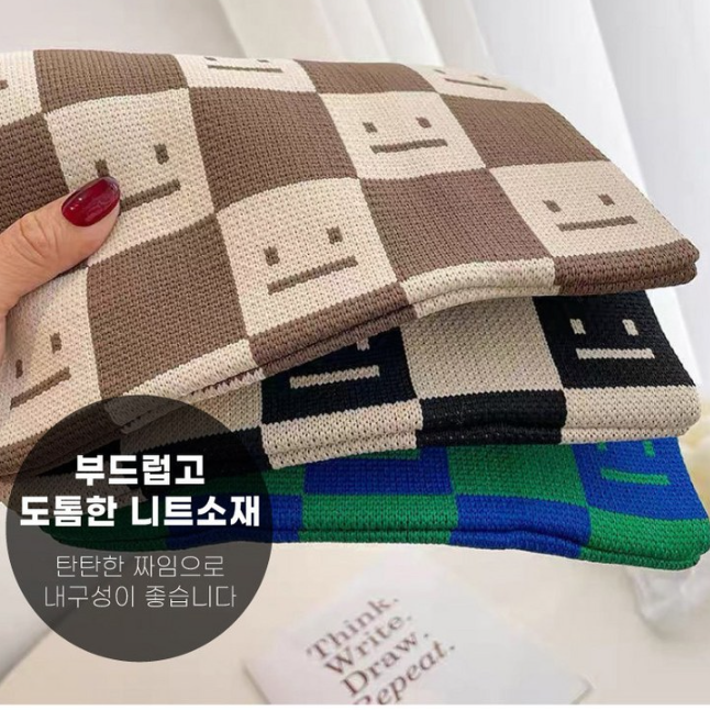 스퀘어 사각 토트백 니트 미니 손가방 겨울 에코백 - 상세 이미지 2