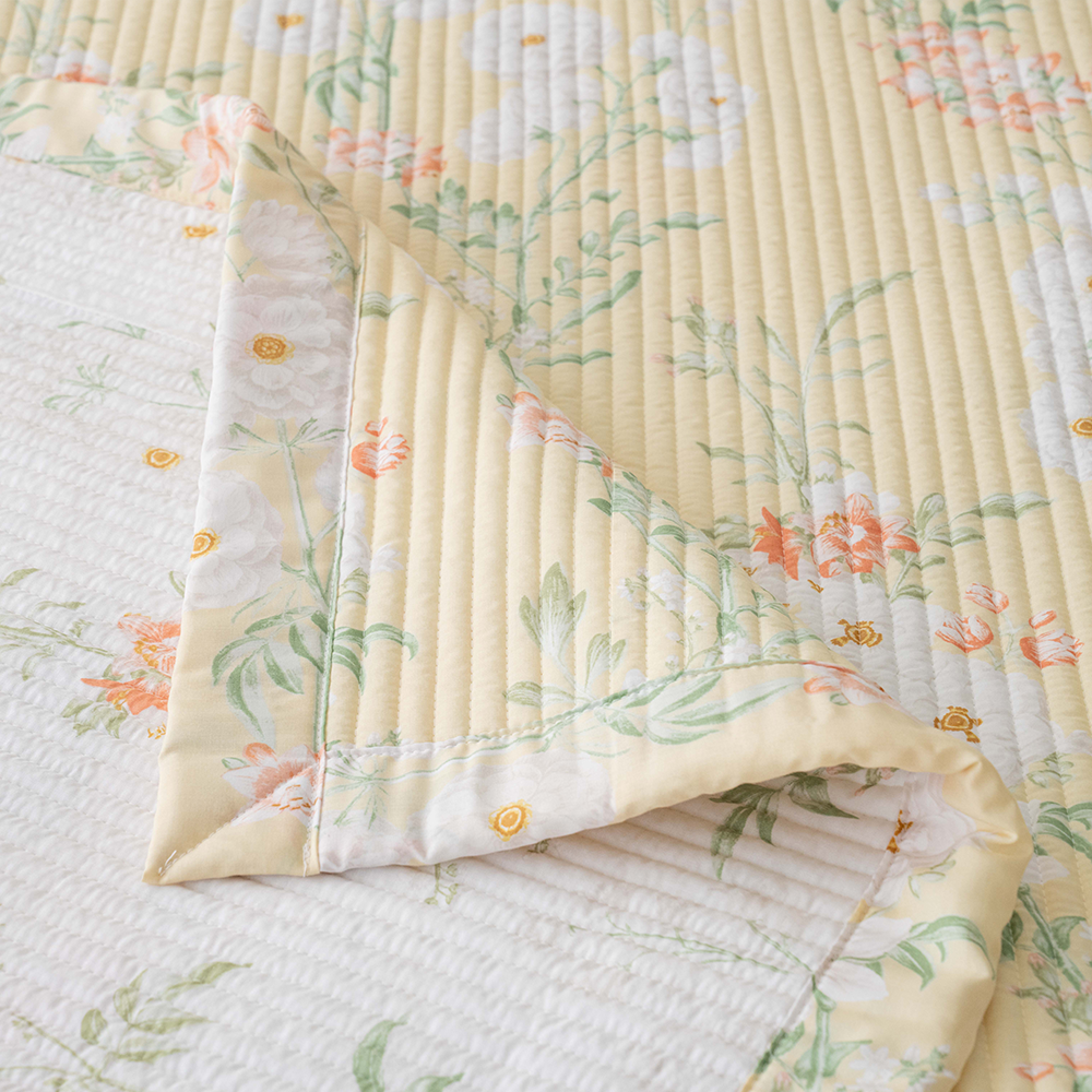 송화침장 모달100% 줄누비 양면패드 플라워 로망 텐셀 Q 사계절패드