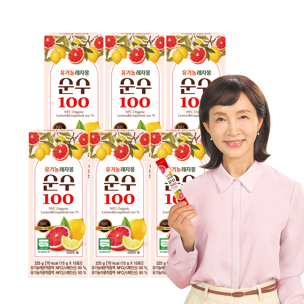 유기농레자몽 순수100 정애리레몬자몽즙 15포, 6개 - 상품 이미지
