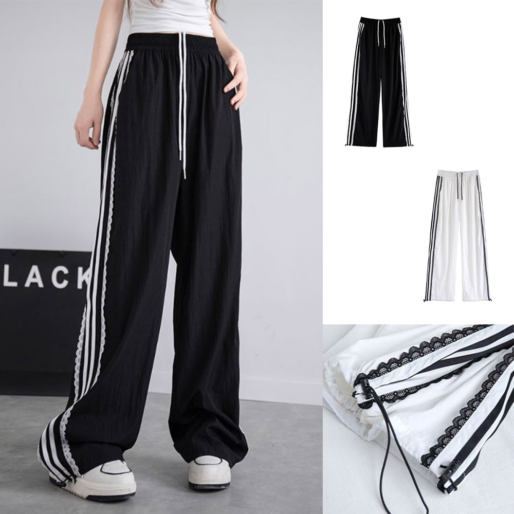 여성 라인 팬츠 외출 패션 여자 트레이닝 나일론 츄리닝