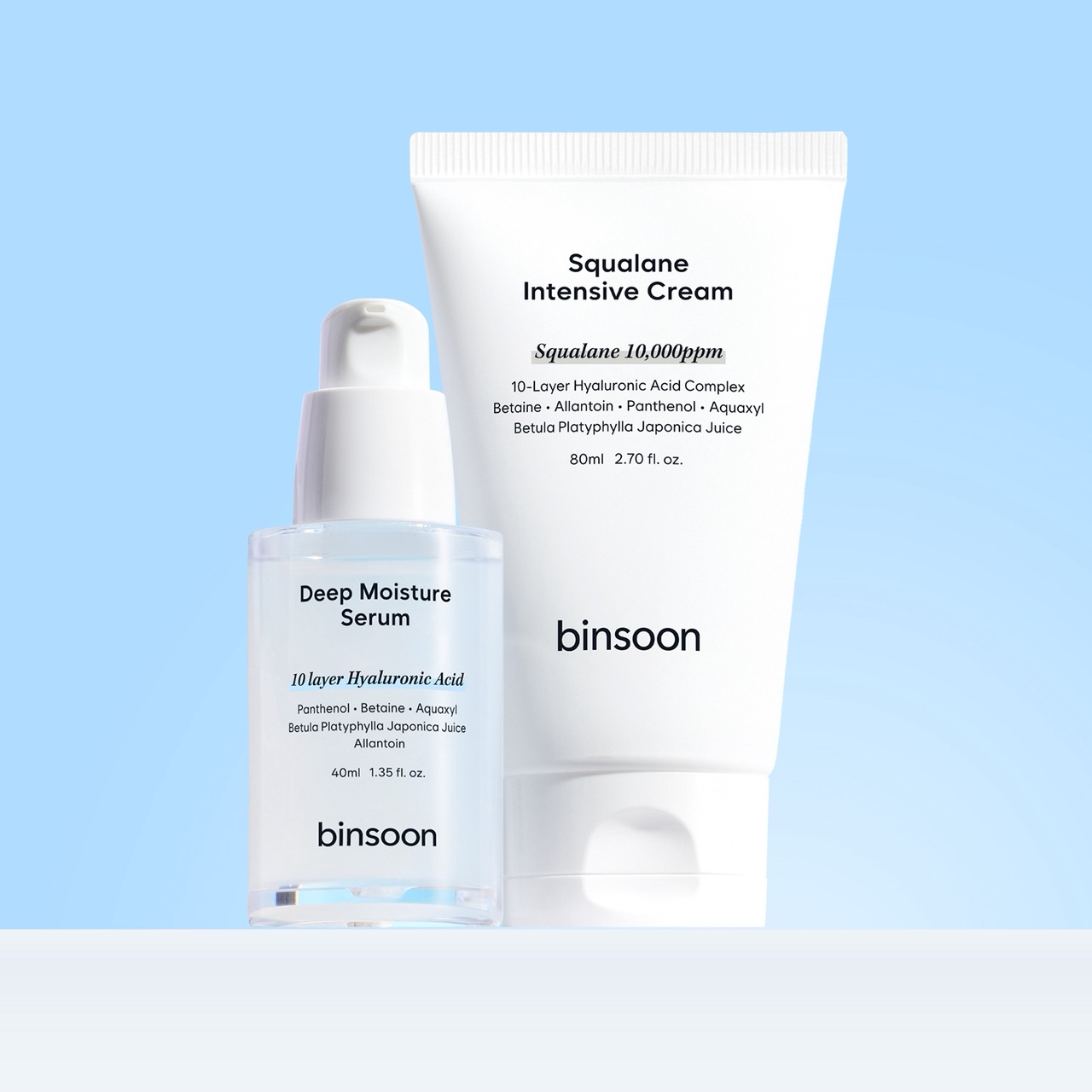 [2종세트] 빈순 히알루론산 자작나무 수분 세럼 40ml + 스쿠알란 판테놀 크림 80ml - 상세 이미지 2