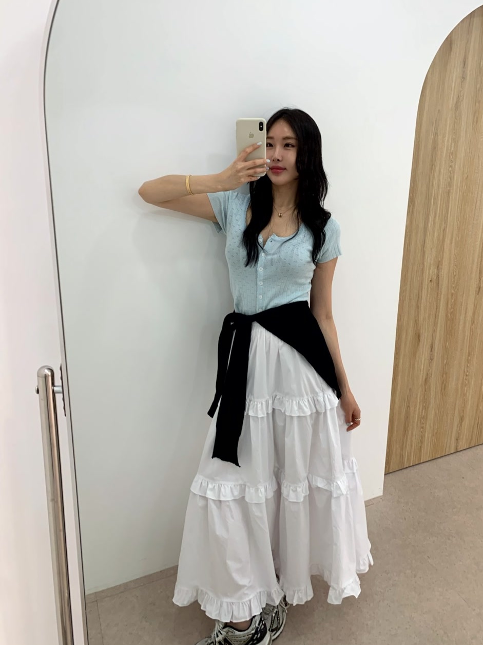 펀칭 유넥 반팔 가디건 (3color) 상세 이미지 8